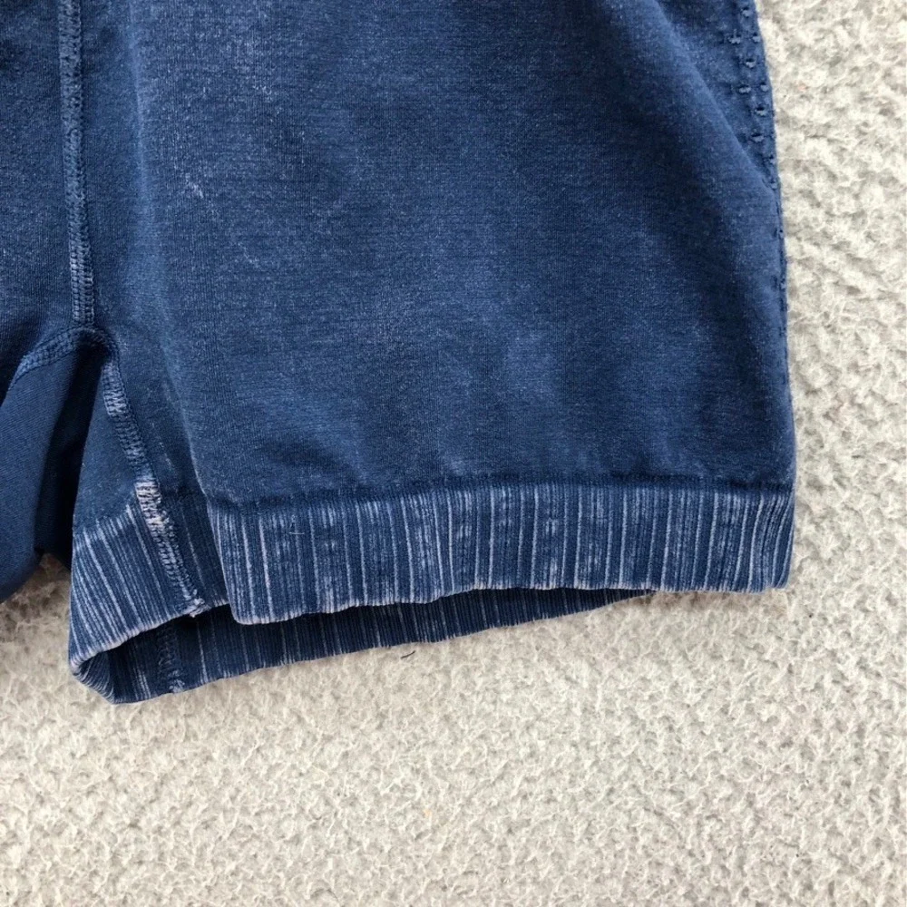 FP Movement High-Rise Shorts Womens M/L Blue Mineral‎ Wash Ribbed Seamless